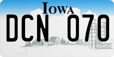 IA license plate DCN070