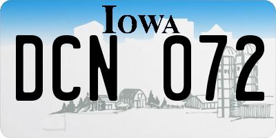 IA license plate DCN072