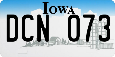 IA license plate DCN073