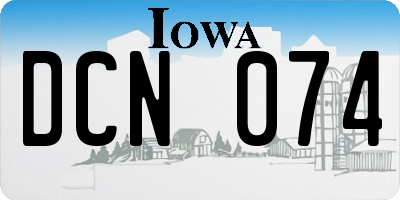 IA license plate DCN074