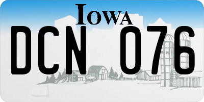 IA license plate DCN076