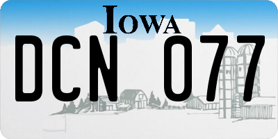 IA license plate DCN077