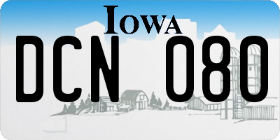 IA license plate DCN080