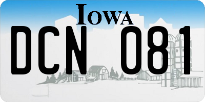 IA license plate DCN081