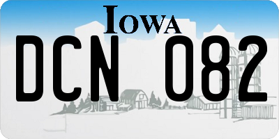IA license plate DCN082
