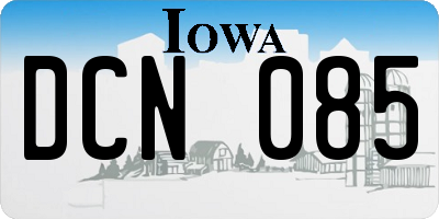 IA license plate DCN085