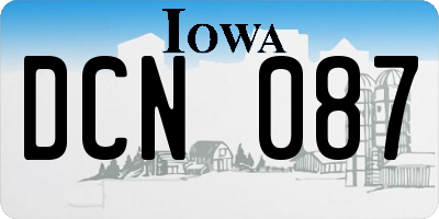 IA license plate DCN087