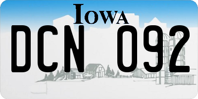 IA license plate DCN092