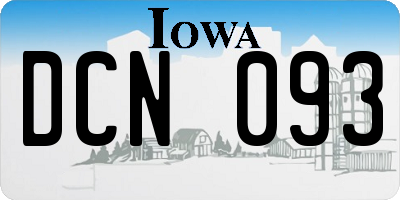 IA license plate DCN093