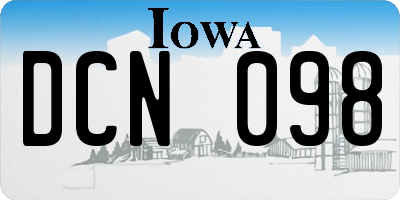 IA license plate DCN098