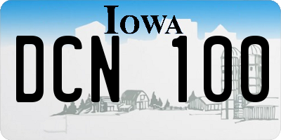 IA license plate DCN100