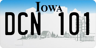 IA license plate DCN101