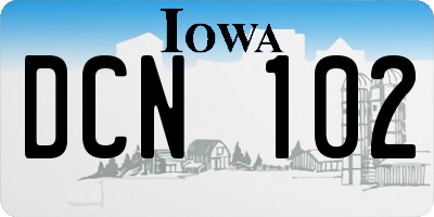 IA license plate DCN102