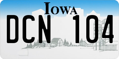 IA license plate DCN104