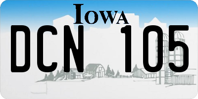 IA license plate DCN105