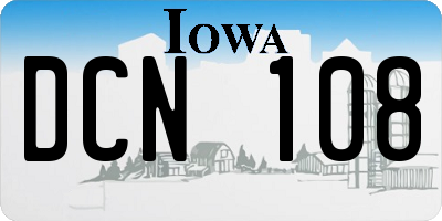IA license plate DCN108