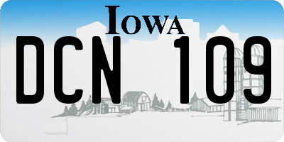 IA license plate DCN109