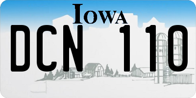 IA license plate DCN110
