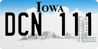 IA license plate DCN111