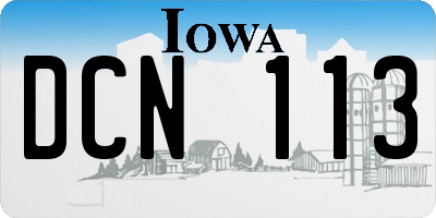 IA license plate DCN113