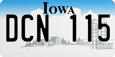 IA license plate DCN115