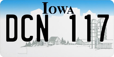 IA license plate DCN117