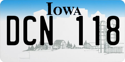 IA license plate DCN118