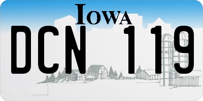 IA license plate DCN119