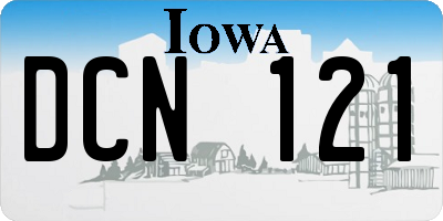 IA license plate DCN121