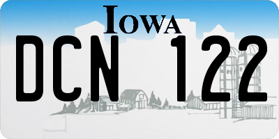 IA license plate DCN122