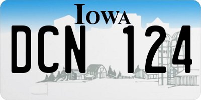 IA license plate DCN124