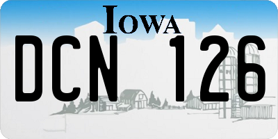 IA license plate DCN126