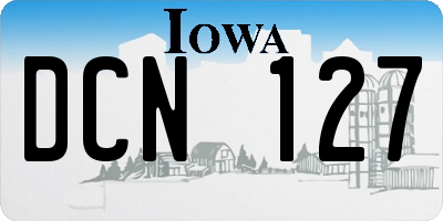 IA license plate DCN127
