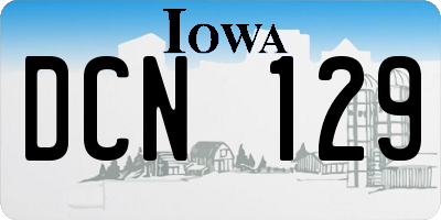 IA license plate DCN129