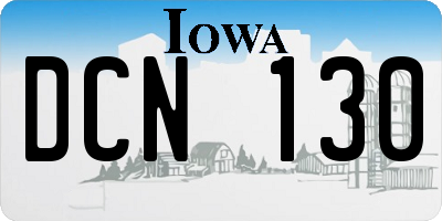 IA license plate DCN130