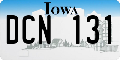 IA license plate DCN131