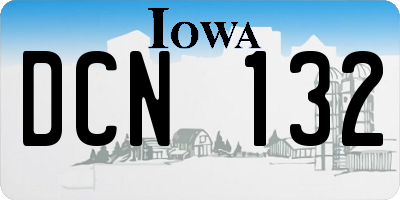 IA license plate DCN132