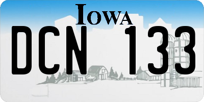 IA license plate DCN133