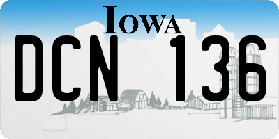 IA license plate DCN136