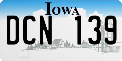 IA license plate DCN139