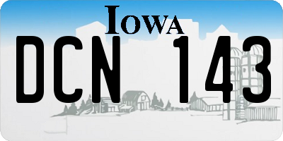 IA license plate DCN143