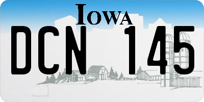 IA license plate DCN145