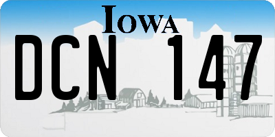 IA license plate DCN147