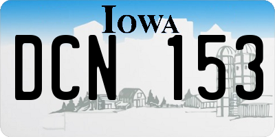 IA license plate DCN153