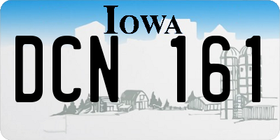 IA license plate DCN161