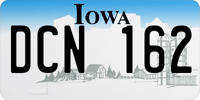 IA license plate DCN162