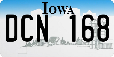 IA license plate DCN168