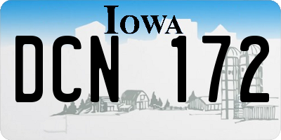 IA license plate DCN172