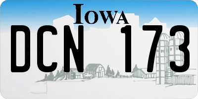 IA license plate DCN173
