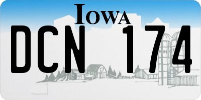IA license plate DCN174